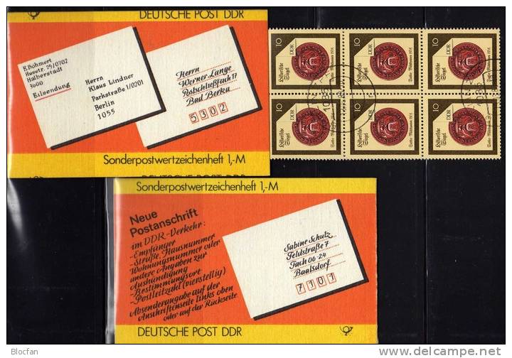 SMH 34 Neue Postanschrift 1987 Briefadressen DDR 3156 10x Plus SMHD34 O 11€ Mit Siegel Der Sattler Booklet From Germany - Booklets