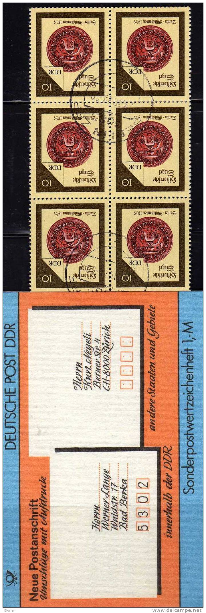 SMH 33 Internationale Anschrift 1987 Adressen DDR 3156 10x Plus SMHD33 O 9€ Mit Siegel Der Sattler Booklet From Germany - Postzegelboekjes
