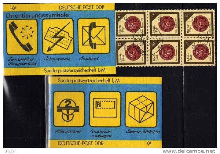 SMH 32 Orientierungs-Sympole Der Post 1987 Telefon Telegramm Fax DDR 10x3156 + SMHD32 O 8€ Mit Siegel Booklet Of Germany - Postzegelboekjes
