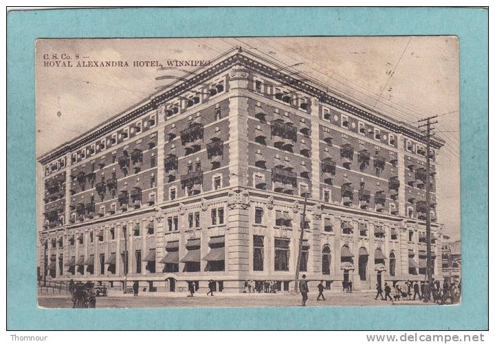 WINNIPEG  -  ROYAL ALEXANDRA HOTEL  -  1907  -  CARTE ANIMEE  -  ( Timbre Enlevé ) - Winnipeg