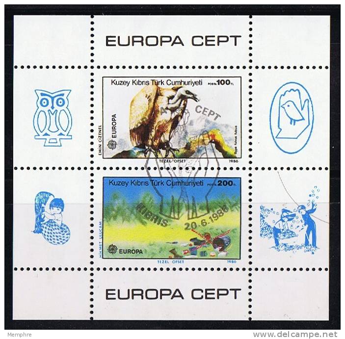 1986  Europa Souvenir Sheet  First Day Cancel - Oblitérés