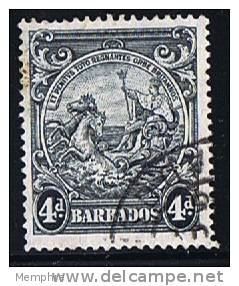 BARBADOS  1938  Badge Of The Colony  4 D. Black Perf 14   SG 253d  Used - Barbades (...-1966)