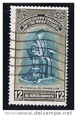 BARBADOS  1951  Inauguration Of B.W.I. University College  12 Cents  SG 284  Used - Barbades (...-1966)