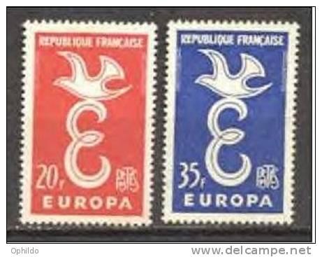 Europa 1958   France   1173/1174  * *  TB - 1958