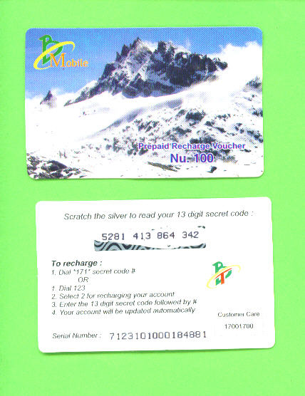 BHUTAN - Remote Phonecard As Scan - Bhutan
