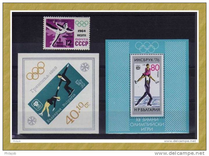 Lot De 2 Blocs + 1 Timbre " Patinage Artistique " NEUFS ** MNH Parfait état + Prix Dégressif (22). - Eiskunstlauf