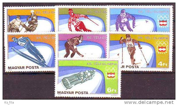 HUNGARY - 1975. Winter Olympic Games, Innsbruck - MNH - Nuevos
