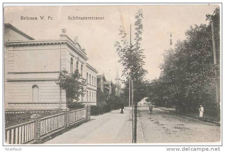 Briesen Schönseer Straße Belebt  Feldpost  27.9.1939 W&#261;brze&#380;no - Westpreussen