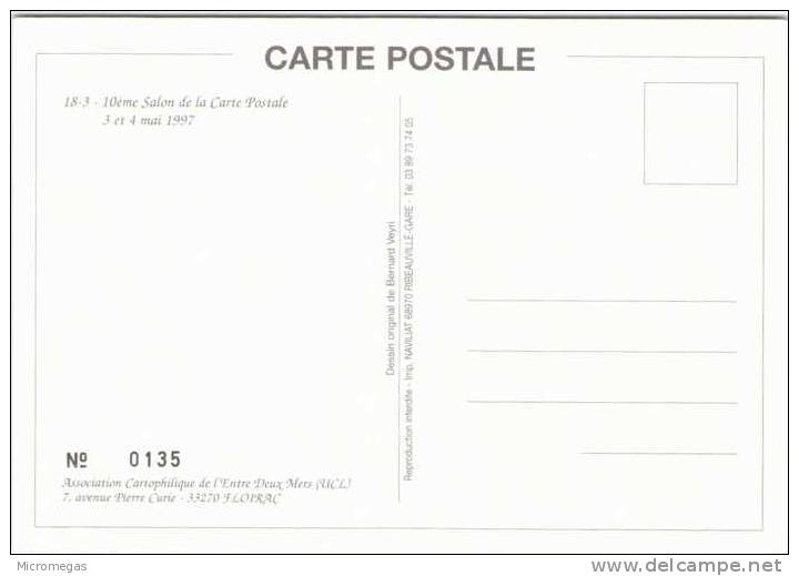 Bernard VEYRI - 10ème Salon De La Carte Postale - Floirac 1997 - Veyri, Bernard