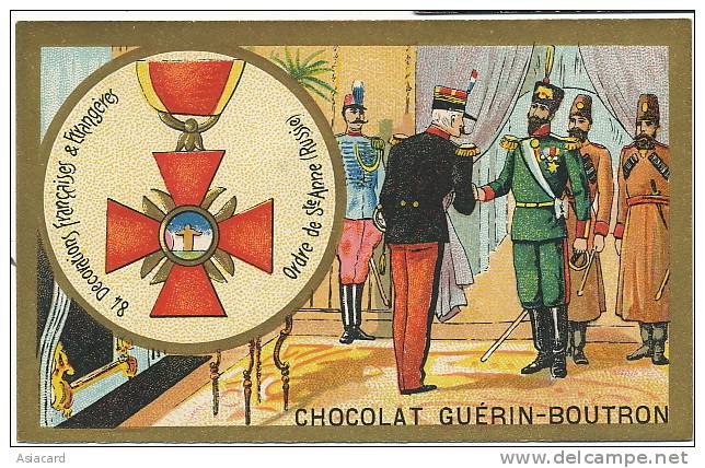 Russia Chromo 10,5 Cms By 6,5  Ordre De Ste Anne  Tsar Pub Chocolat Guerin Boutron - Otros & Sin Clasificación