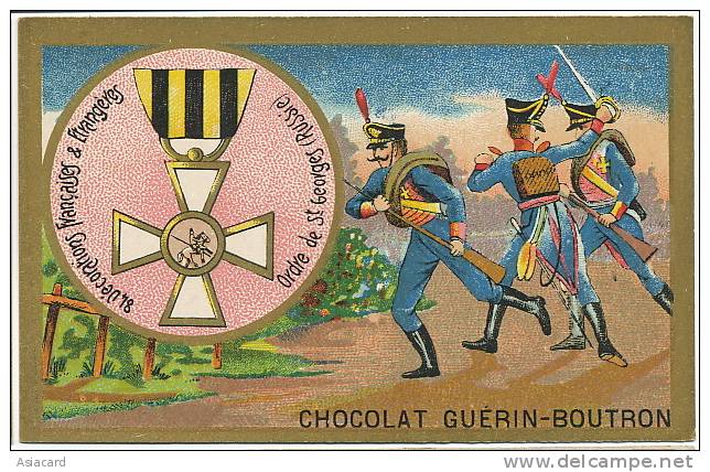 Russia Chromo 10,5 Cms By 6,5  Ordre De St Georges  Pub Chocolat Guerin Boutron - Autres & Non Classés