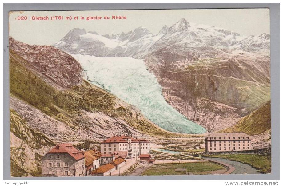 VS Gletsch 1912-08-02 Foto Photoglob Rhonegletscher #820 - Autres & Non Classés