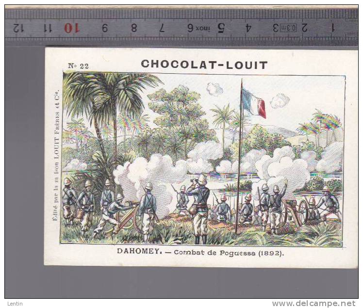 Chromo Chocolat Louit  - Imp Wall - Dahomey, Combat De Poguessa  1892 - Louit