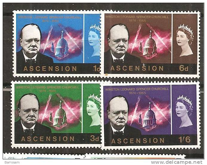 AscensionIslands1966: Yvert97-100  Mnh** Cat.Value18Euros - Sir Winston Churchill