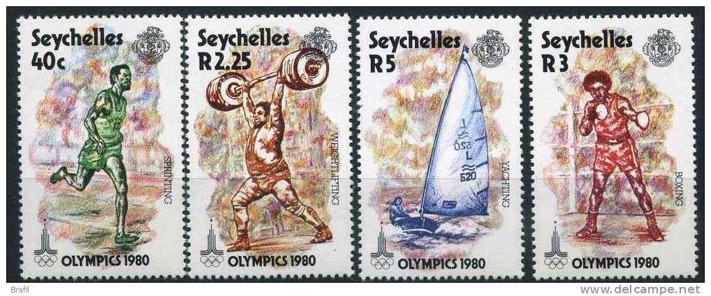 1980 Seychelles, Giochi Olimpici Di Mosca , Serie Completa Nuova (**) - Seychelles (1976-...)