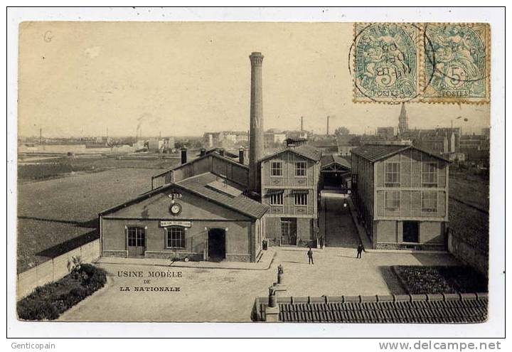 Q23 - AUBERVILLIERS -  (1905) - Usine Modèle De La Nationale - 76 Rue Du VIVIER -  Scan Du Verso - Aubervilliers