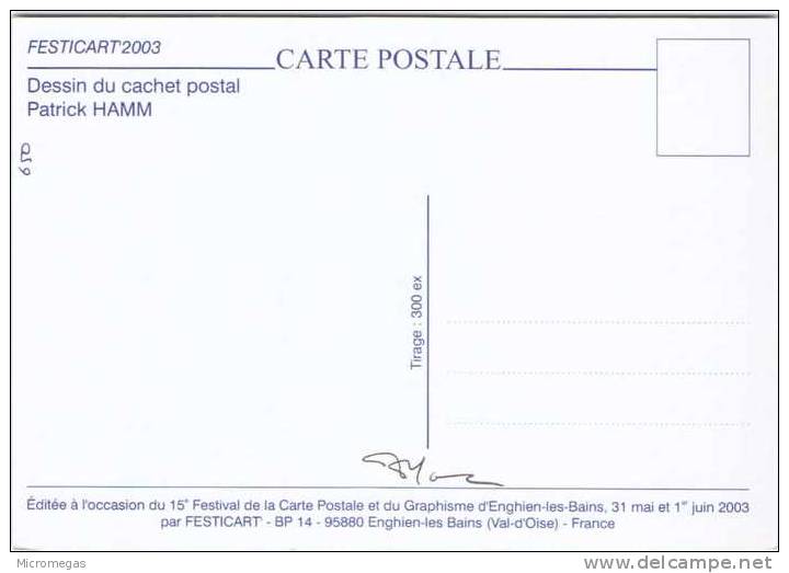 Patrick HAMM - Festicart 2003 - Dessin Du Cachet Postal - Hamm