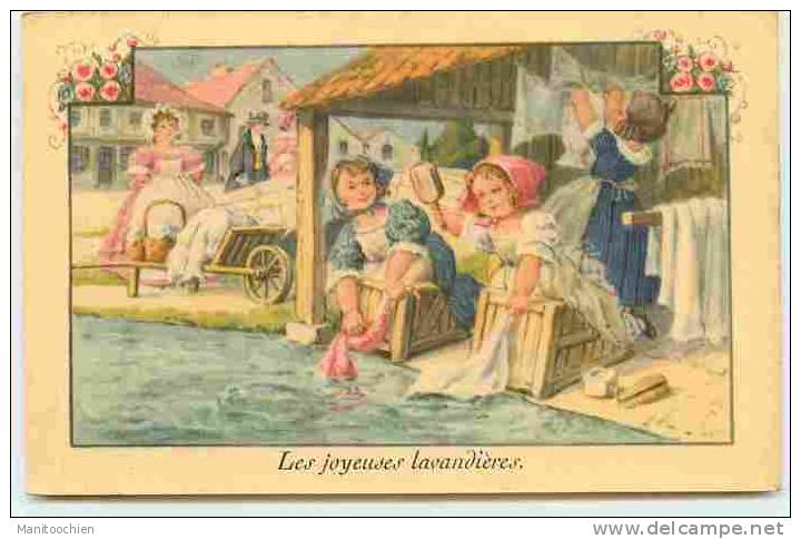 LES JOYEUSES LAVANDIERES GENRE PAULI EBNER - Before 1900