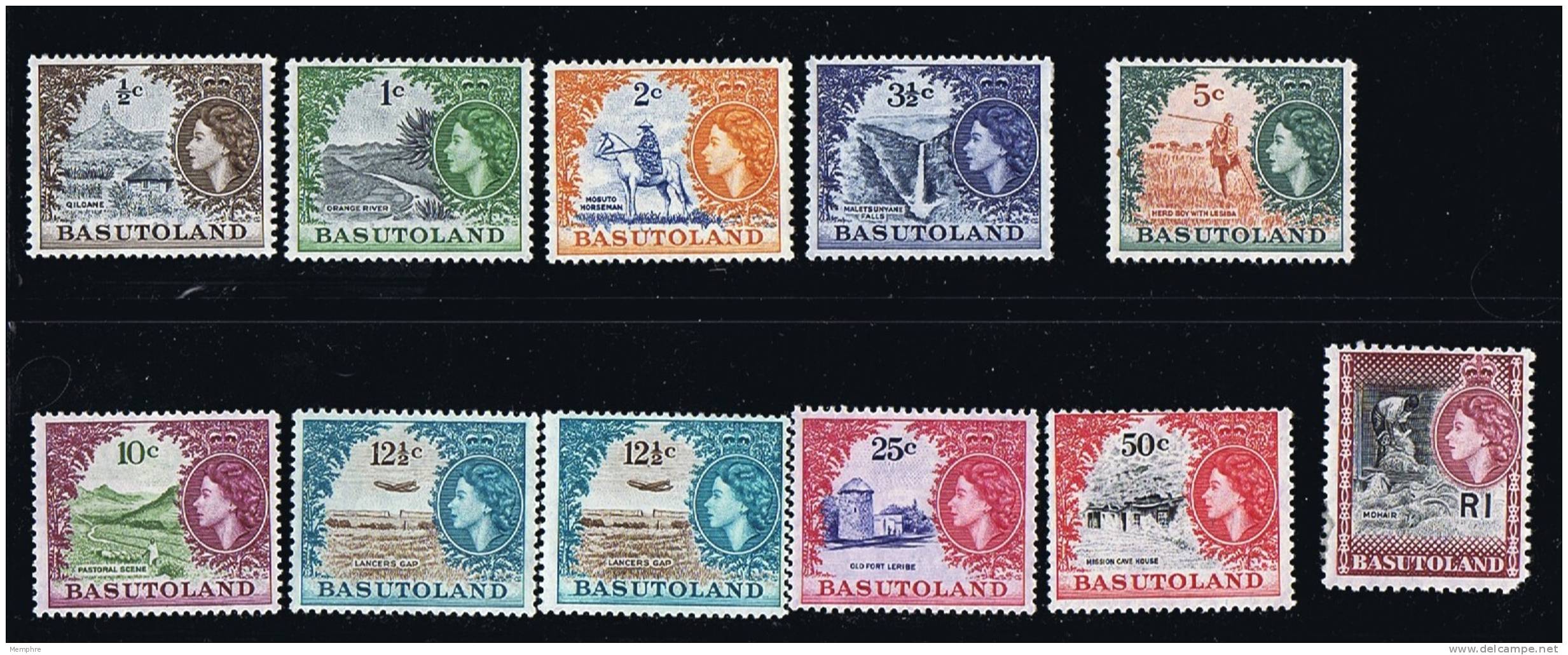 BASUTOLAND 1961   Elizabeth II Definitives  Rand Values Complete Set Mint  Lightly Hinged   SG 69-79, 90 - 1933-1964 Kolonie Van De Kroon