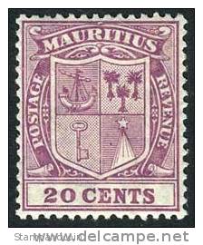 Mauritius #178 Mint Hinged 20c Coat Of Arms From 1925 - Mauricio (...-1967)