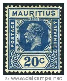 Mauritius #193 Mint No Gum 20c King George V From 1934 - Mauricio (...-1967)