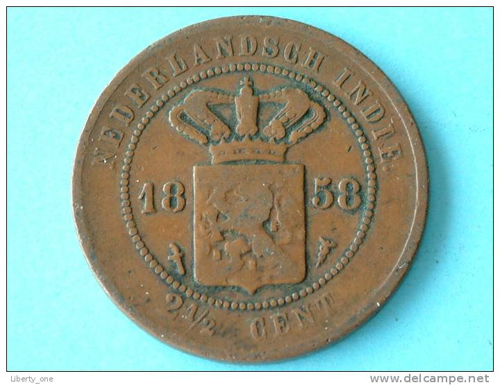 1858 - 2 1/2 CENT - KM 308 ( For Grade, Please See Photo ) ! - Indes Neerlandesas