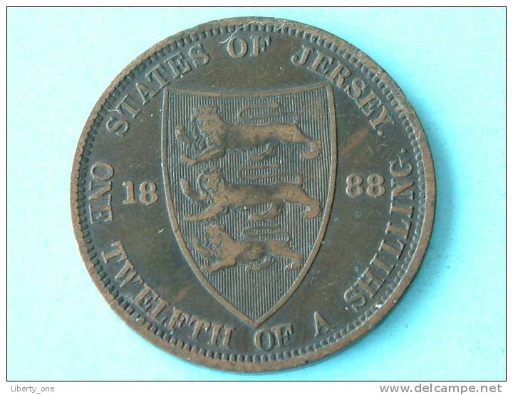 1888 - ONE TWELFTH OF A SHILLING - KM 8 ( For Grade, Please See Photo ) ! - Jersey