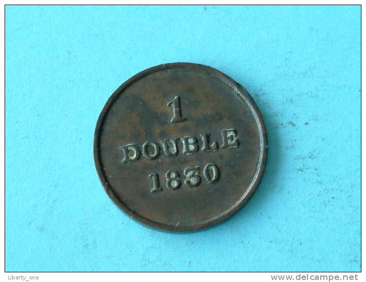 1830 - 1 DOUBLE / KM 1 ( For Grade, Please See Photo ) ! - Guernsey