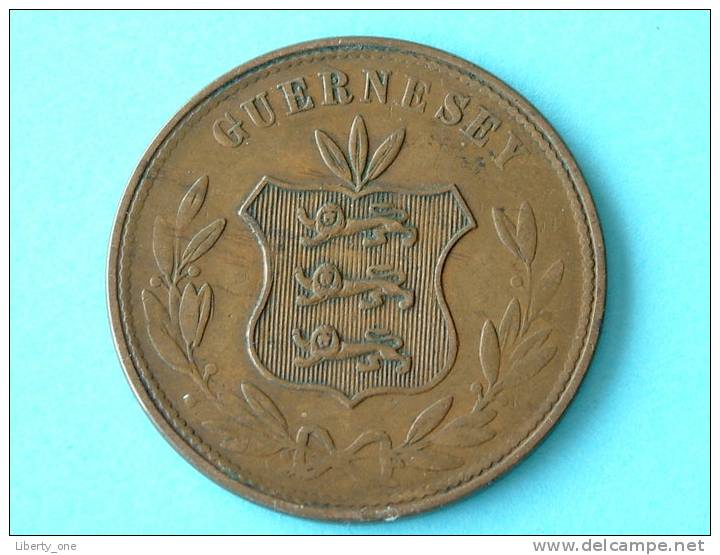1864 - 8 DOUBLES / KM 7 ( For Grade, Please See Photo ) ! - Guernesey