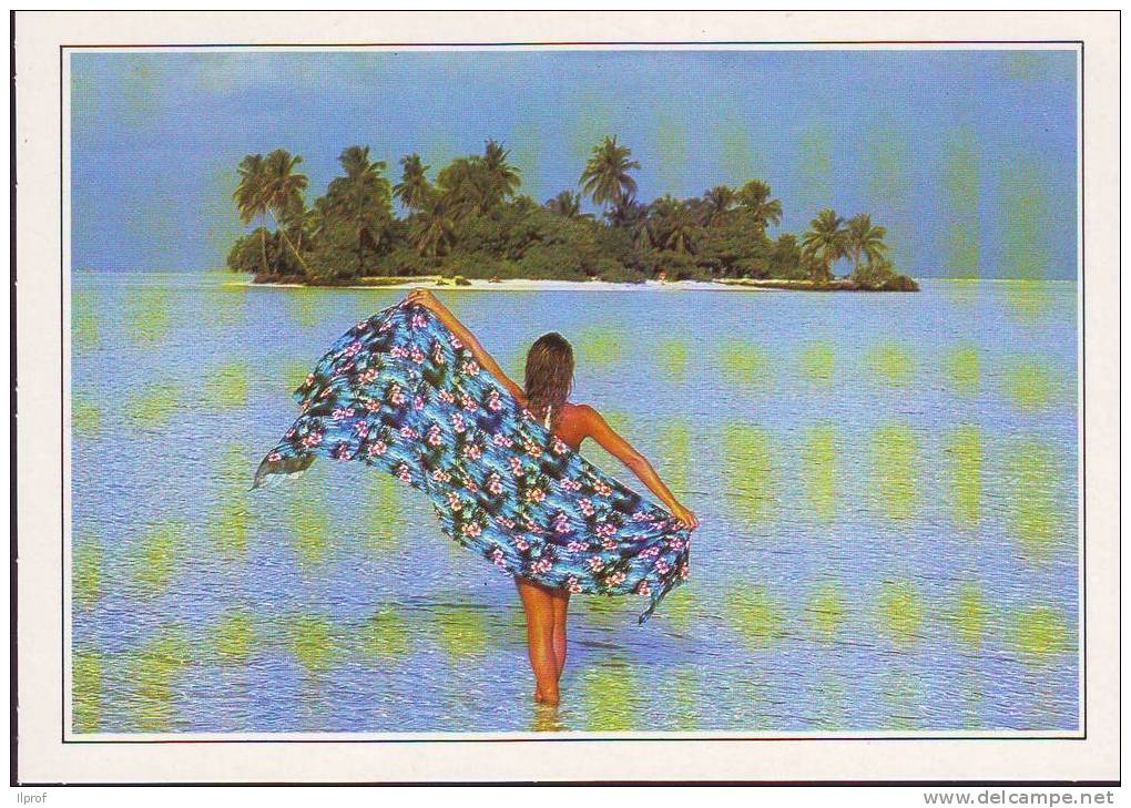 Giovane Donna E Isola Di Ranalhi  Maldive (vedi Retro) - Maldives