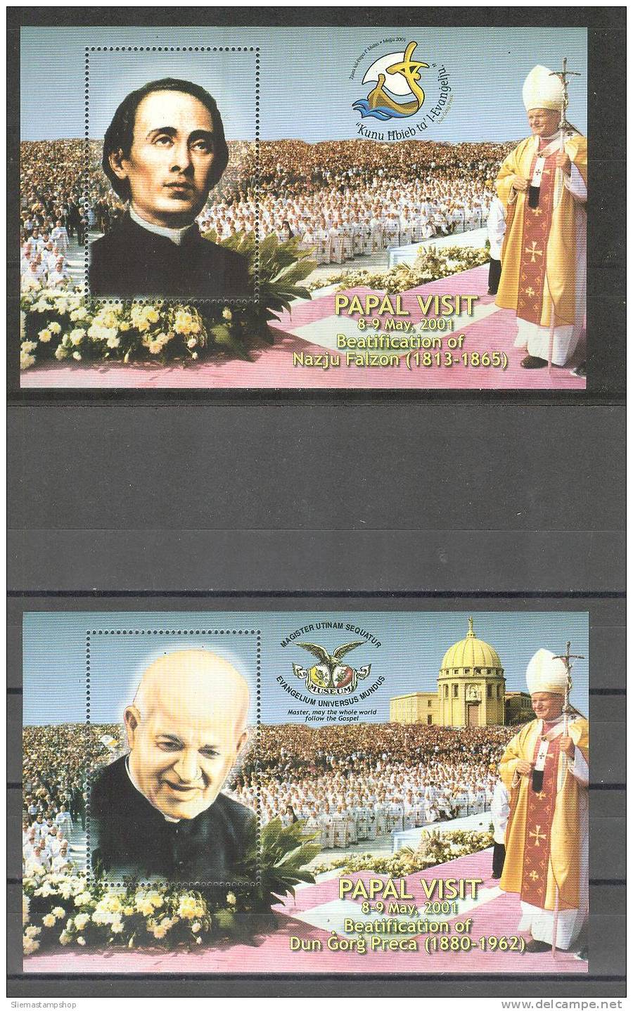 MALTA - 2001 PAPAL SOUVENIR SHEETS - J3737 - Malta