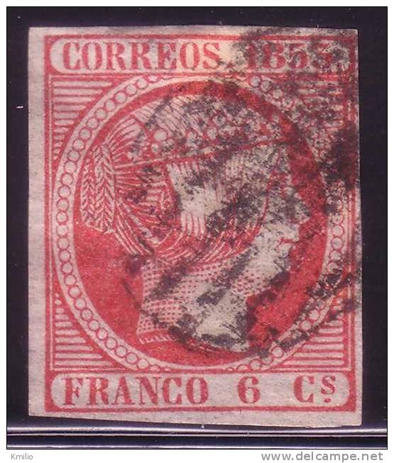 Edifil 17 Usado, 6 Cuartos De 1853 - Usados