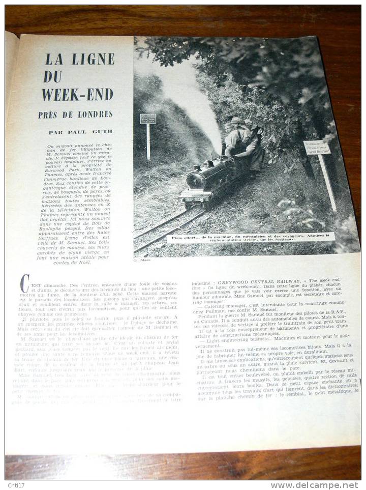 LONDON SMALL TRAIN NEAR LONDON "  ON THE GREYWOOD CENTRAL RAILWAY" HEBDO N 492 DE AVRIL 1955 - Trains