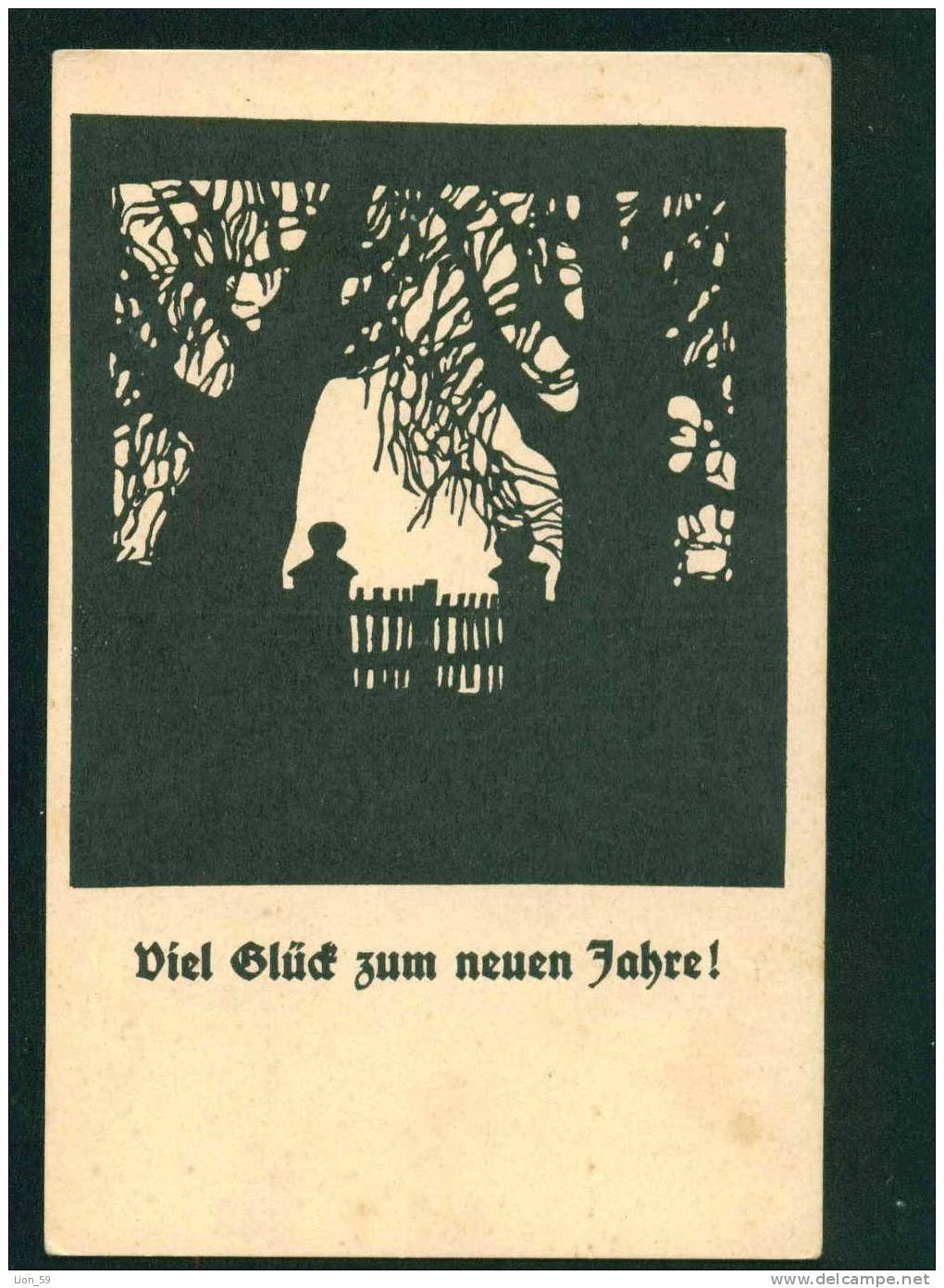 32966 POLAND Illustrator Dr. Georg Plischke - DIEL GLUD ZUM NEUEN JAHRE ! CHRISTMAS Pc - Silhouettes