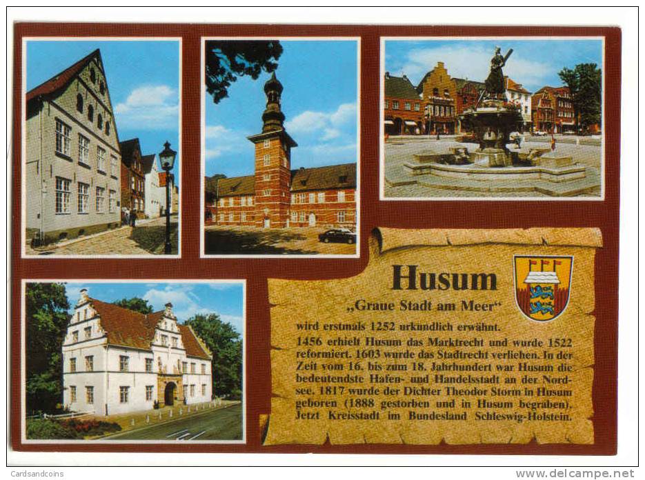 Husum - Mit Chronik Der Stadt + Wappen - Husum