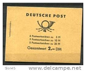 Germany 1960 Booklet  Mi MH3 (Blatt 7,8,9) MNH - Cuadernillos
