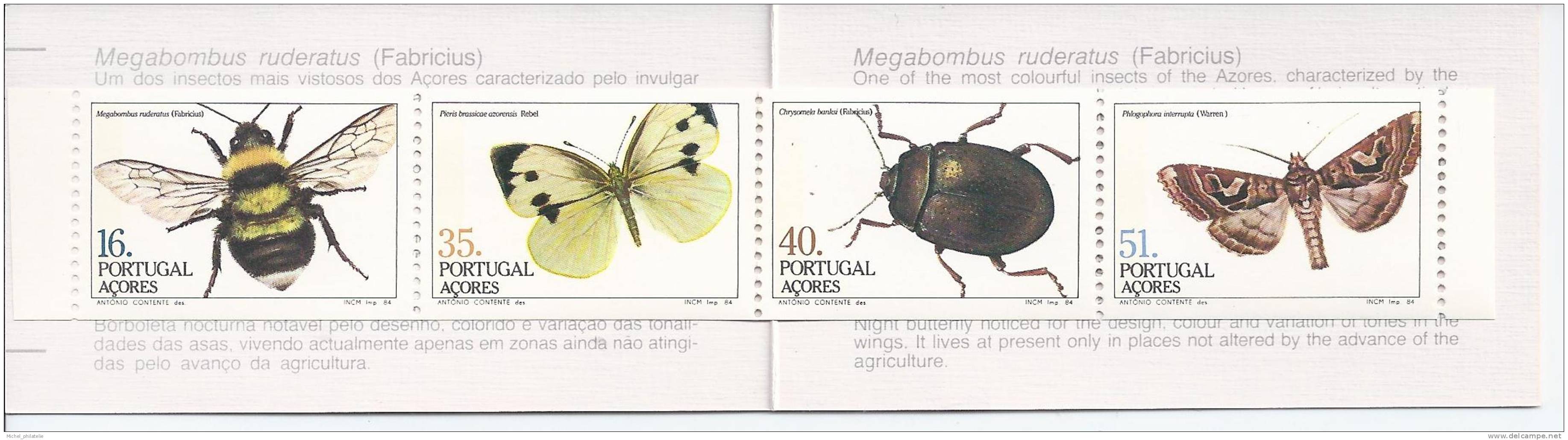 Portugal, Carnet Grand Format Insectes - Markenheftchen