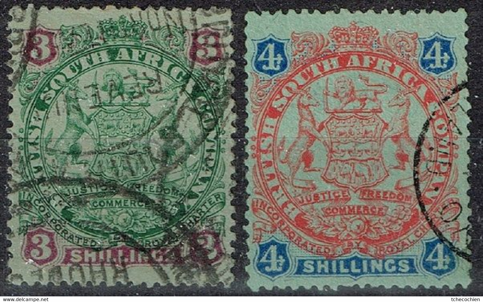 Compagnie Britannique De L'Afrique Du Sud - 1896 - Y&T N° 38 Et 39, Oblitérés - Zonder Classificatie