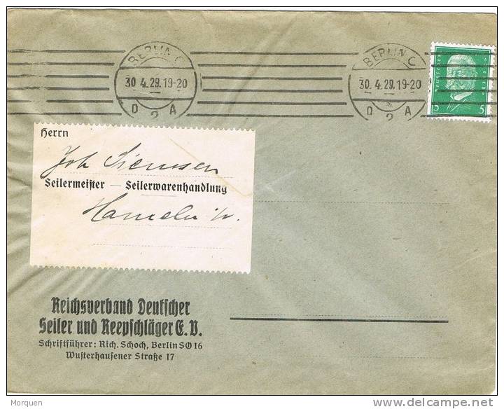 Carta BERLIN 1929 (Alemania Imperio) - Briefe U. Dokumente