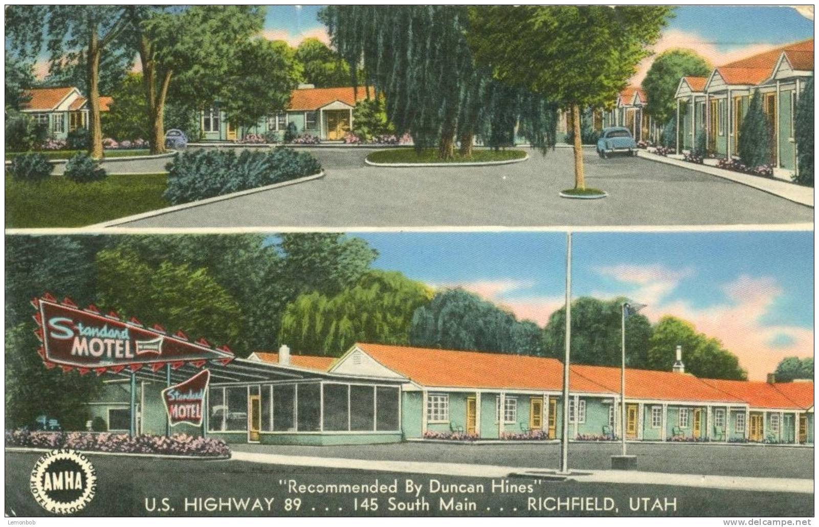 USA – United States – Recommended By Duncan Hines, Standard Motel, Richfield, Utah 1958 Used Postcard [P4354] - Other & Unclassified