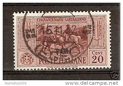 1932 SIMI GARIBALDI 20 CENT USATO - RR2029 - Egée (Simi)