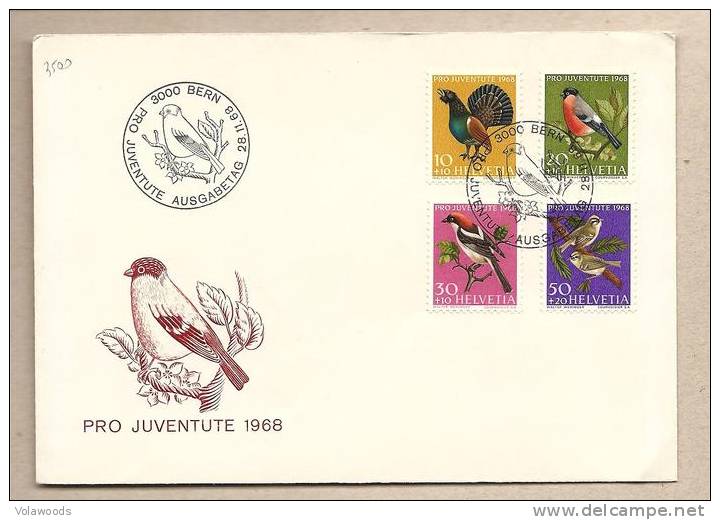 Svizzera - Busta FDC Con Serie Completa: Pro Juventute - 1968 * G - Storia Postale