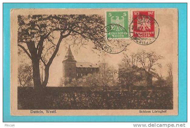 GERMANIA DATTELN SCHLOSS LORINGHOF CARTOLINA FORMATO PICCOLO VIAGGIATA NEL 1926 - Datteln