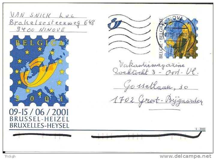 Briefkaart Carte Postale / Belgica 2001 / Ninove - Cartes Postales Illustrées (1971-2014) [BK]