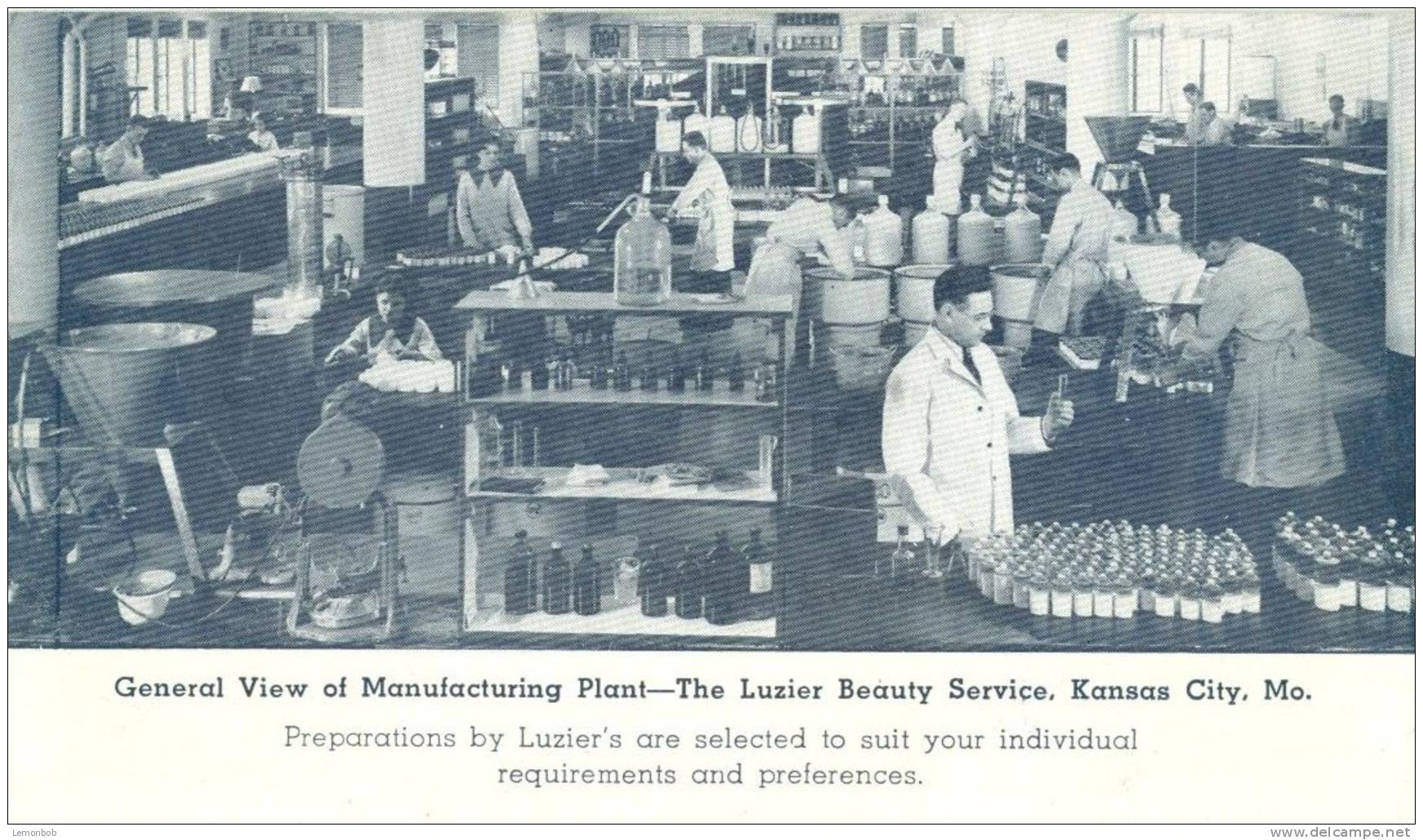 USA – United States – General View Of Manufacturing Plant, The Luzier Beauty Service, Kansas City, Mo Postcard [P4392] - Kansas City – Missouri