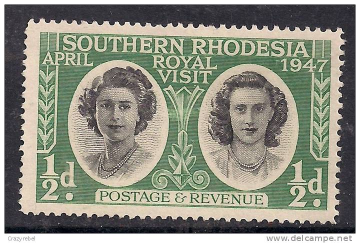 SOUTHERN RHODESIA 1947 1/2d  ROYAL VISIT SG 62 Used Stamp ( 968 ) - Rodesia Del Sur (...-1964)