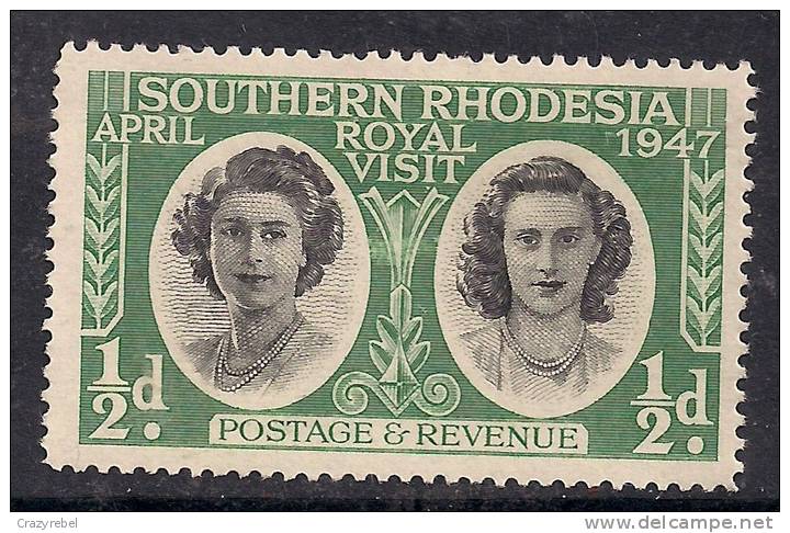 SOUTHERN RHODESIA 1947 1/2d  ROYAL VISIT SG 62 Used Stamp ( 968 ) - Southern Rhodesia (...-1964)