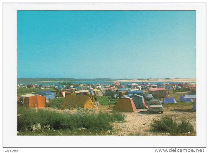 Portugal Cor 14159 – LAGOA DE SANTO ANDRÉ - (SANTIAGO DO CACÉM) - CAMPISMO CAMPING OLD CARS AUTOMOBILES VOITURE FIAT 124 - Setúbal