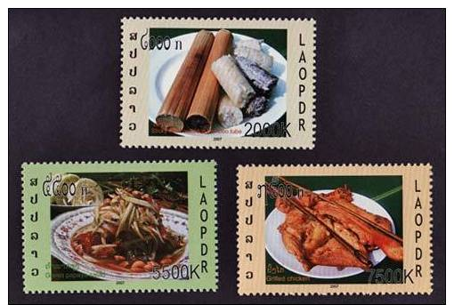 Laos 2007 MNH **   Lao Food - Alimentation Laotien  Scott 1718Q-1718S  Y & T 1670 - 1672   Michel 2047 - 2049 - Laos