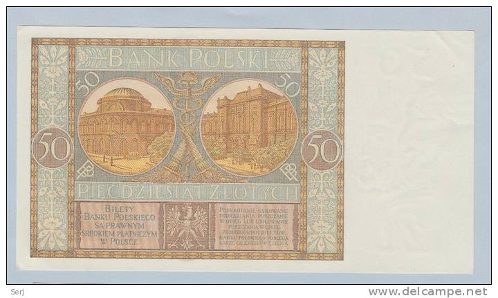 Poland 50 Zlotych 1929 AUNC CRISP Banknote P 71 - Poland